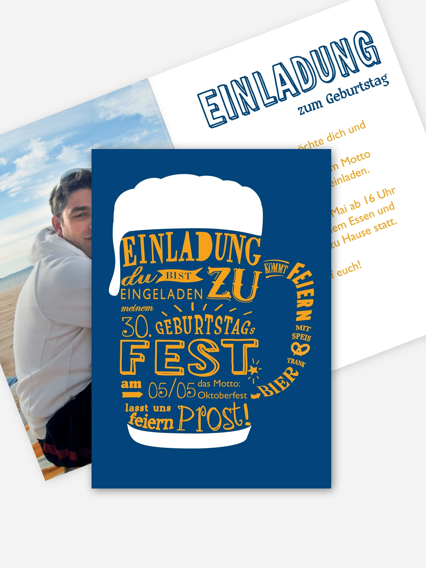 Einladung 30. Geburtstag Bierkrug