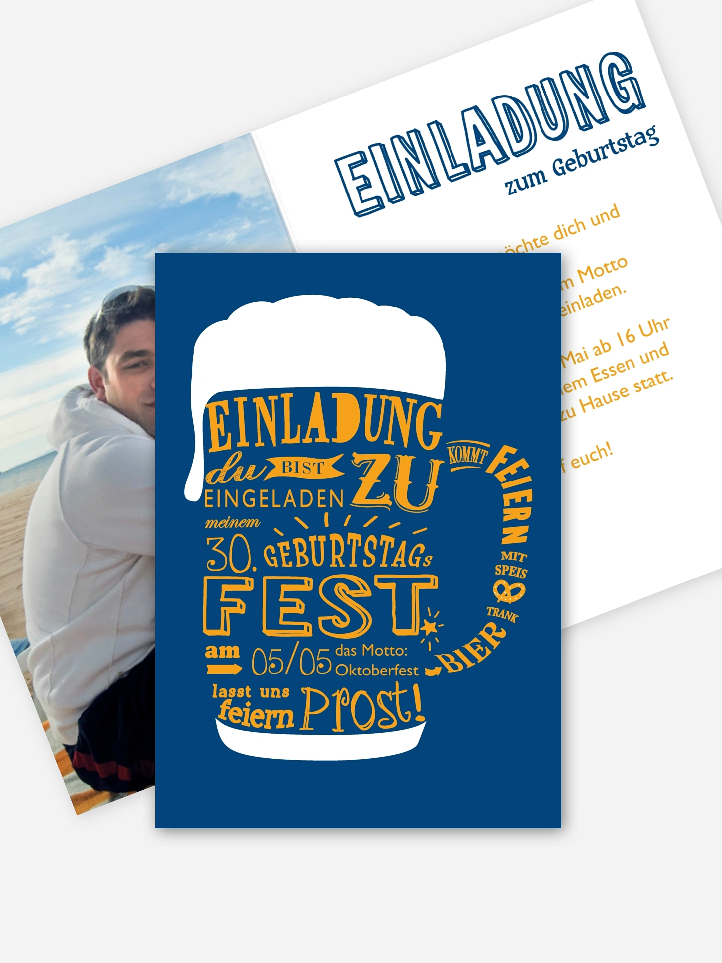 Einladung 30. Geburtstag Bierkrug