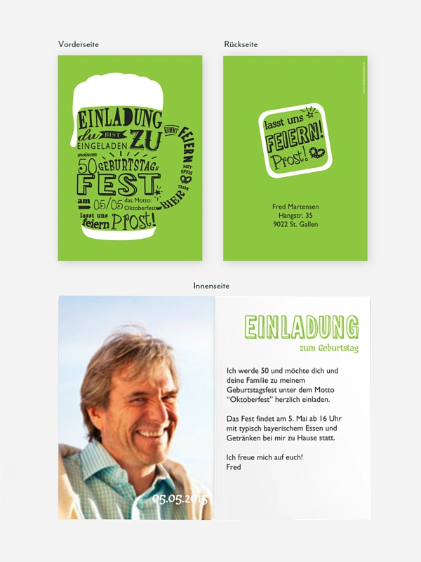 Einladung 50. Geburtstag Bierkrug