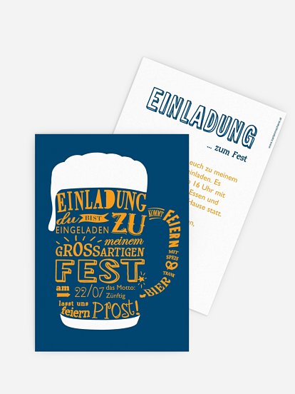 Partyeinladung Bierkrug
