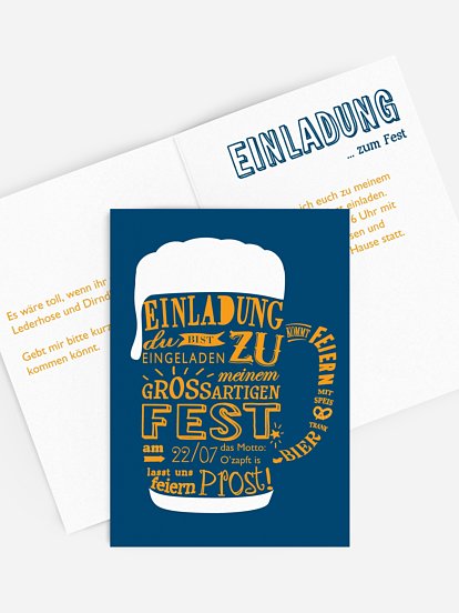 Partyeinladung Bierkrug