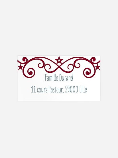 Étiquette destinataire voeux Décor de fête