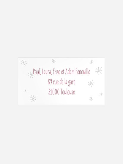 Étiquette destinataire naissance Noël en fête