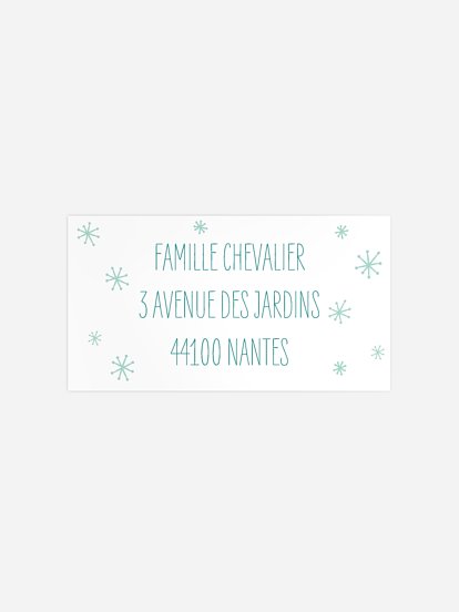 Étiquette destinataire voeux Noël en fête