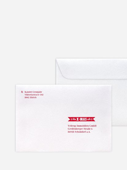Bedruckte Umschläge geschäftl. Weihnachten Weihnachtswünsche
