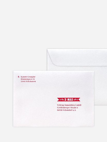 Bedruckte Umschläge geschäftl. Weihnachten Weihnachtswünsche