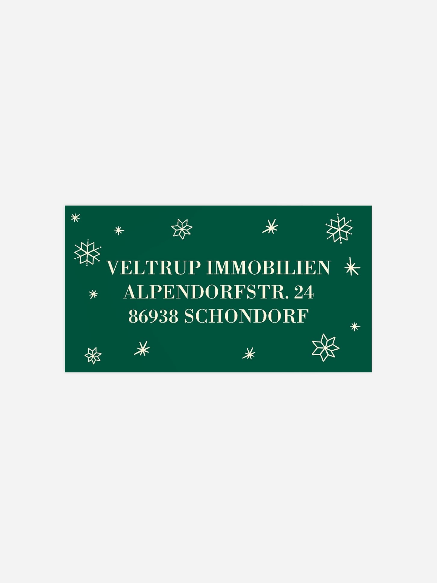 Empfängeraufkleber geschäftl. Weihnachten Weihnachtswünsche