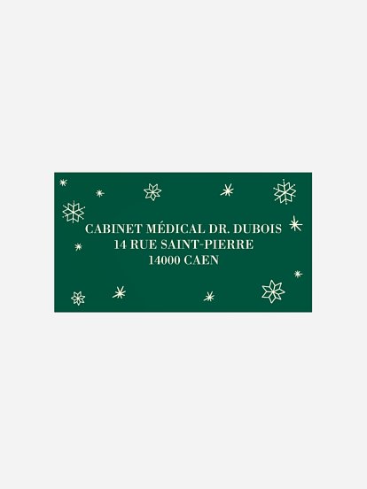 Étiquette destinataire voeux entreprise Flocons d'hiver