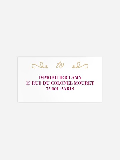 Étiquette destinataire voeux entreprise Arabesque