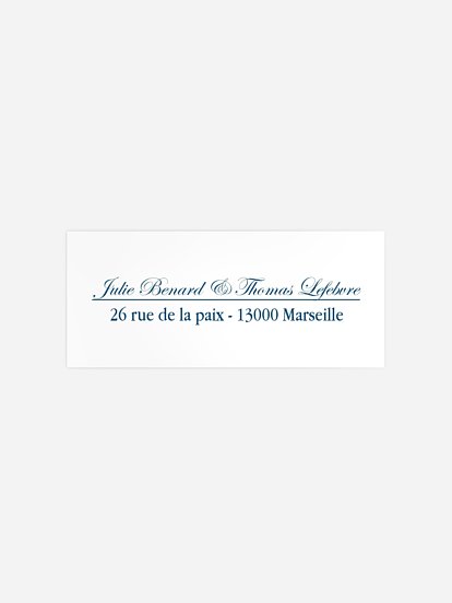 Étiquette expéditeur mariage Noblesse