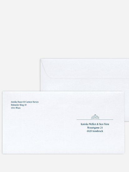 Bedruckter Briefumschlag Hochzeit Noblesse