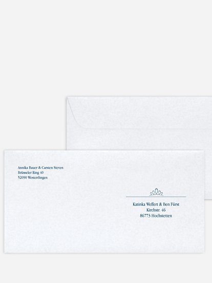 Bedruckter Briefumschlag Hochzeit Noblesse