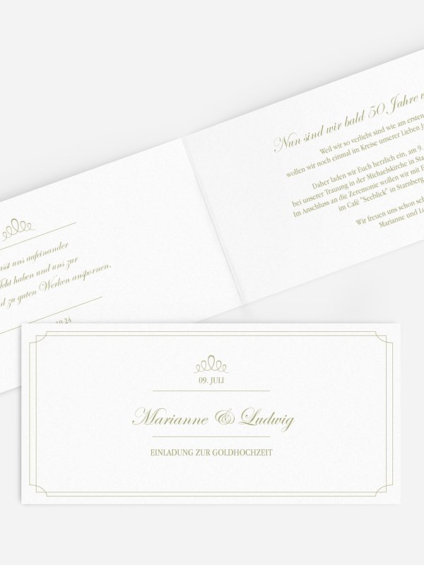 Einladung zur Goldenen Hochzeit Noblesse