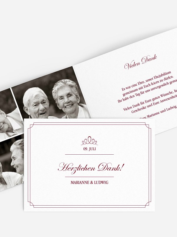 Danksagung zur Goldenen Hochzeit Noblesse
