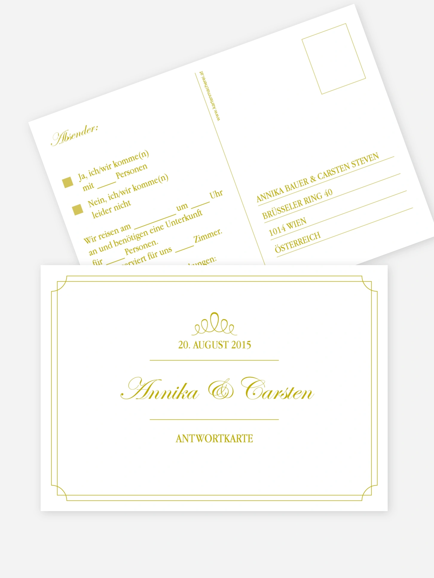 Antwortkarte Hochzeit Noblesse