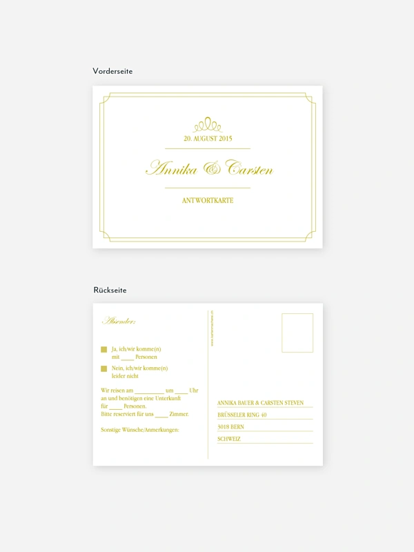 Antwortkarte Hochzeit Noblesse