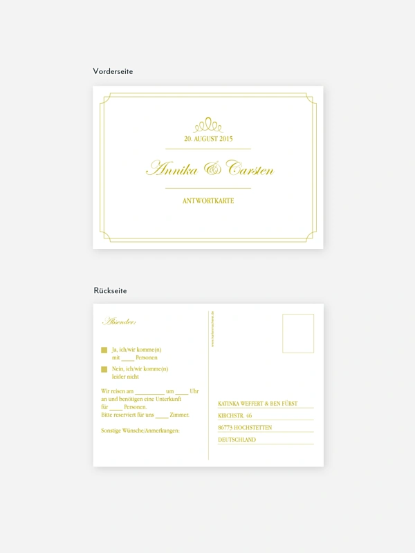 Antwortkarte Hochzeit Noblesse