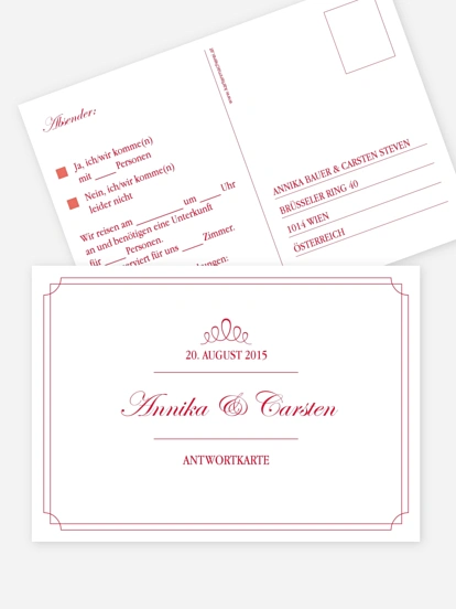 Antwortkarte Hochzeit Noblesse