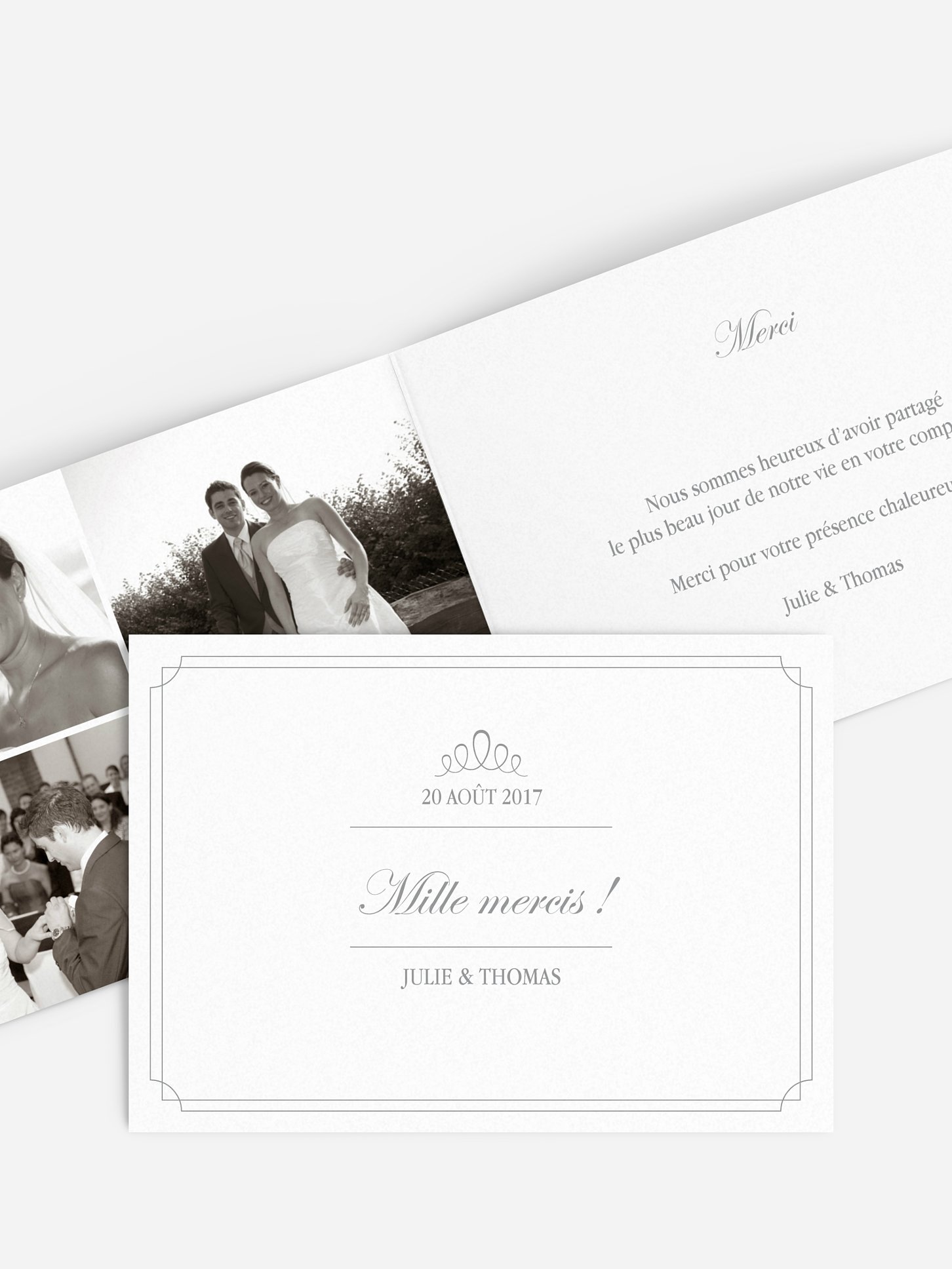 Carte de remerciements Noblesse