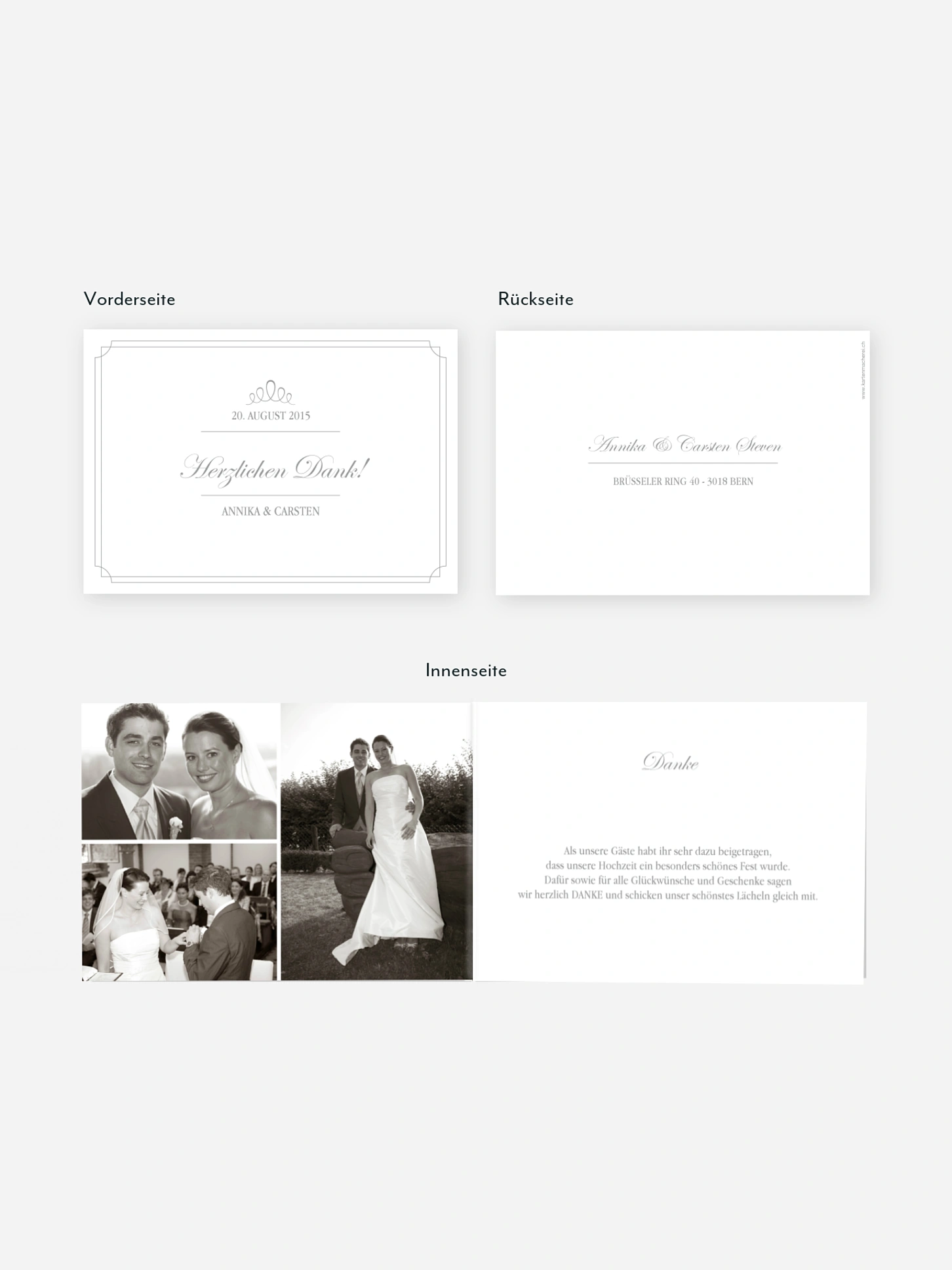 Dankeskarte Hochzeit Noblesse