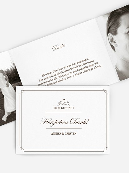 Dankeskarte Hochzeit Noblesse