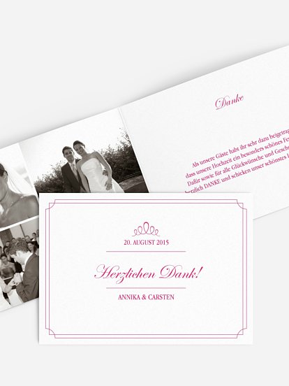 Dankeskarte Hochzeit Noblesse