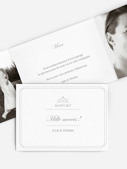 Carte de remerciements Noblesse