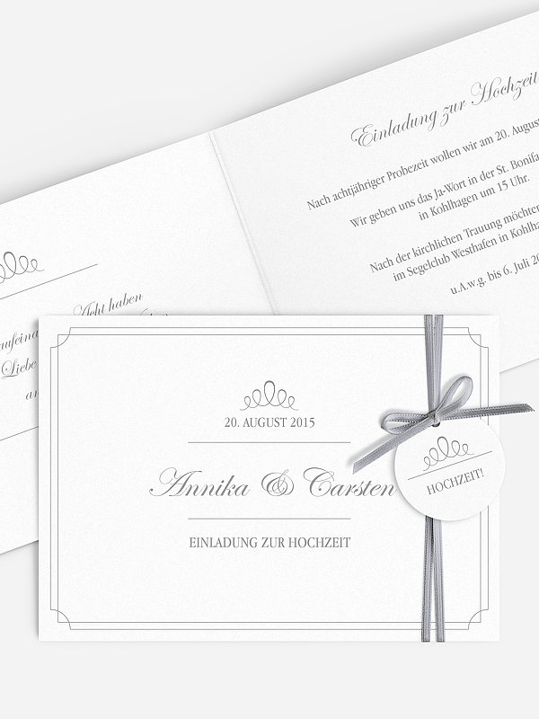 Einladungskarte Hochzeit "Noblesse" .