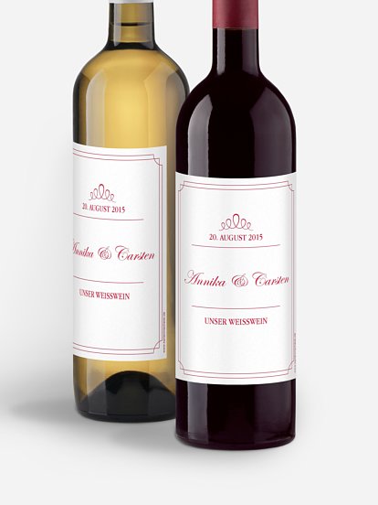 Flaschenetikett Hochzeit Noblesse