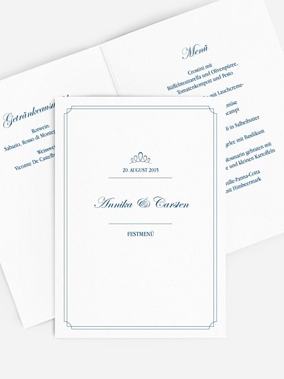 Menükarte Hochzeit Noblesse