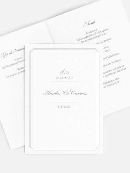 Menükarte Hochzeit Noblesse