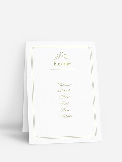 Nom de table mariage Noblesse