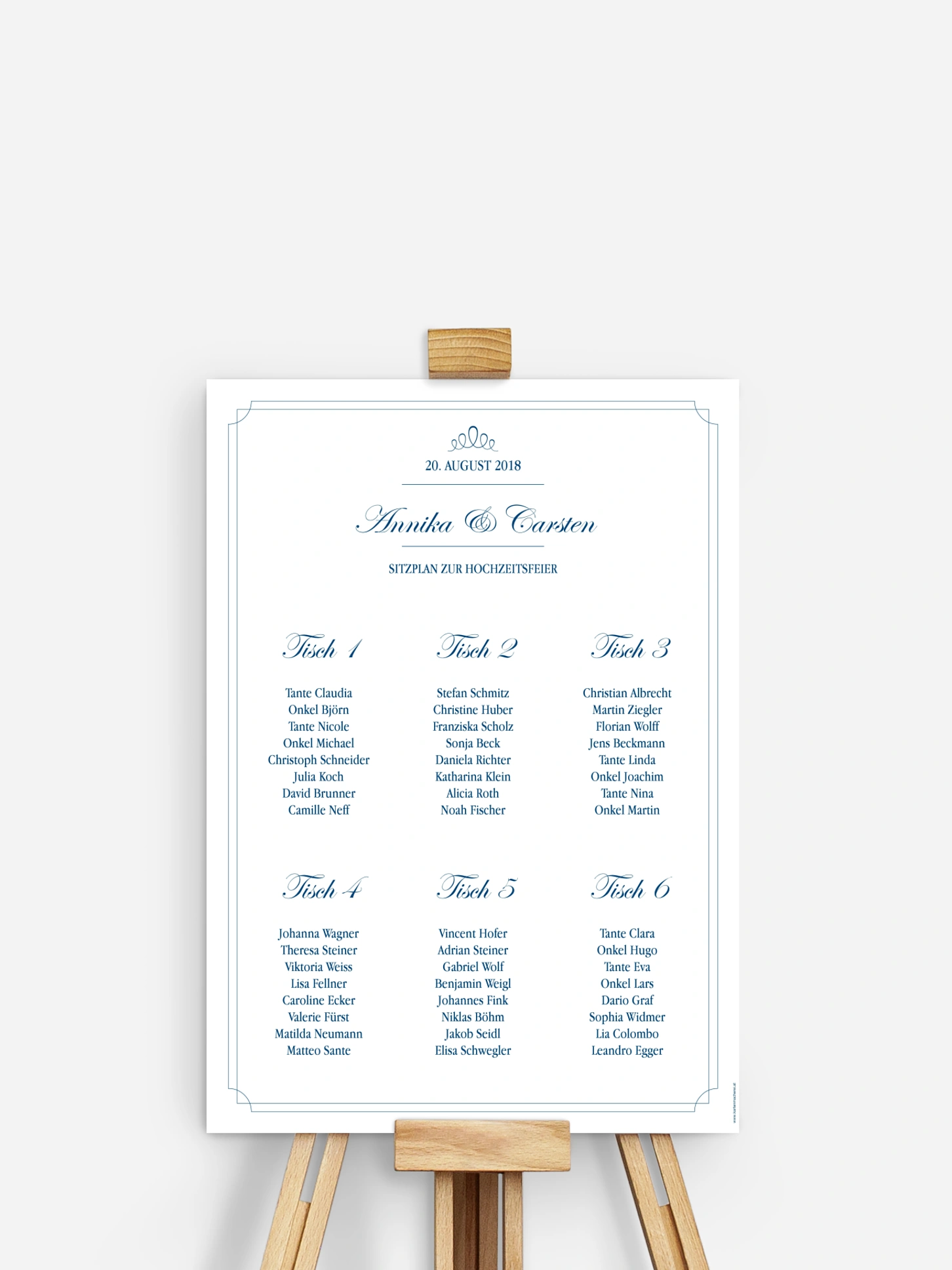 Sitzplan Plakat Noblesse