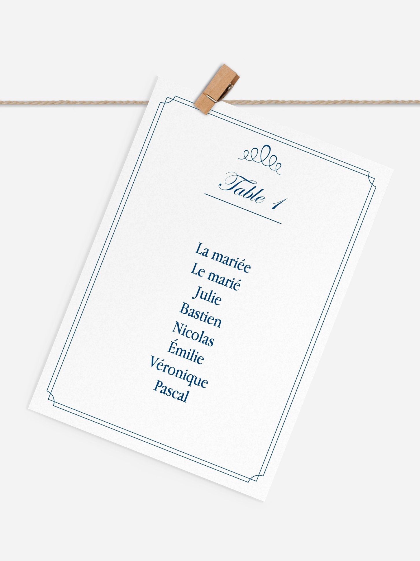 Cartons plan de table mariage Noblesse