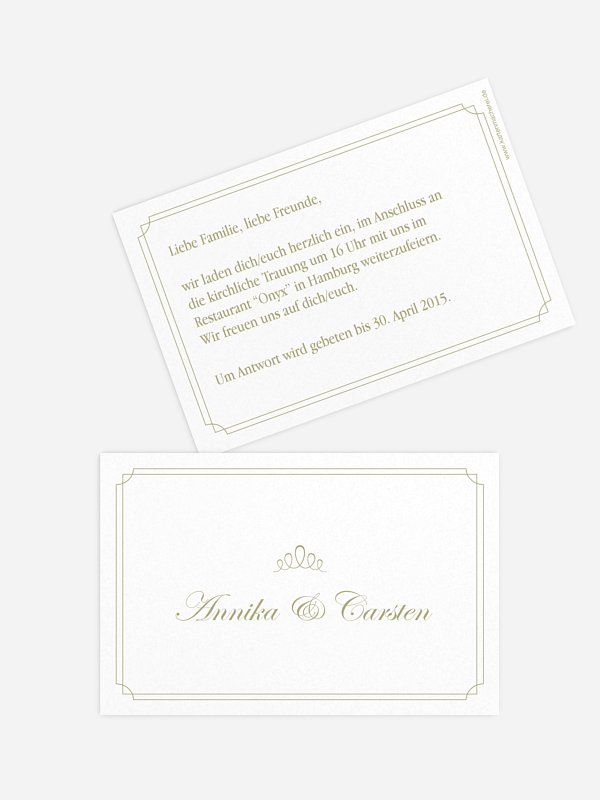 Hochzeit Mini-Einladungskarte Noblesse
