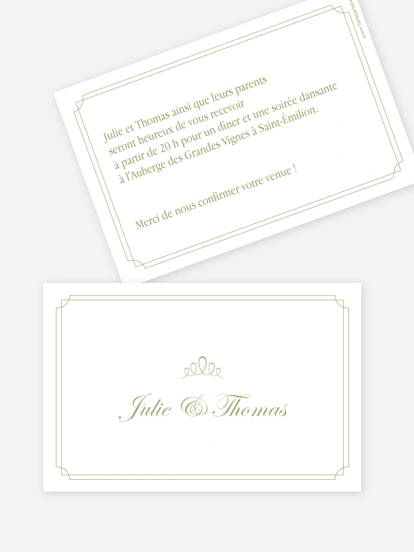 Carton d'invitation Noblesse