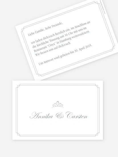 Hochzeit Mini-Einladungskarte Noblesse