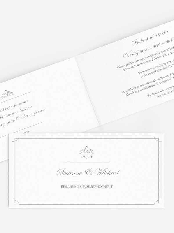 Einladung zur Silberhochzeit Noblesse