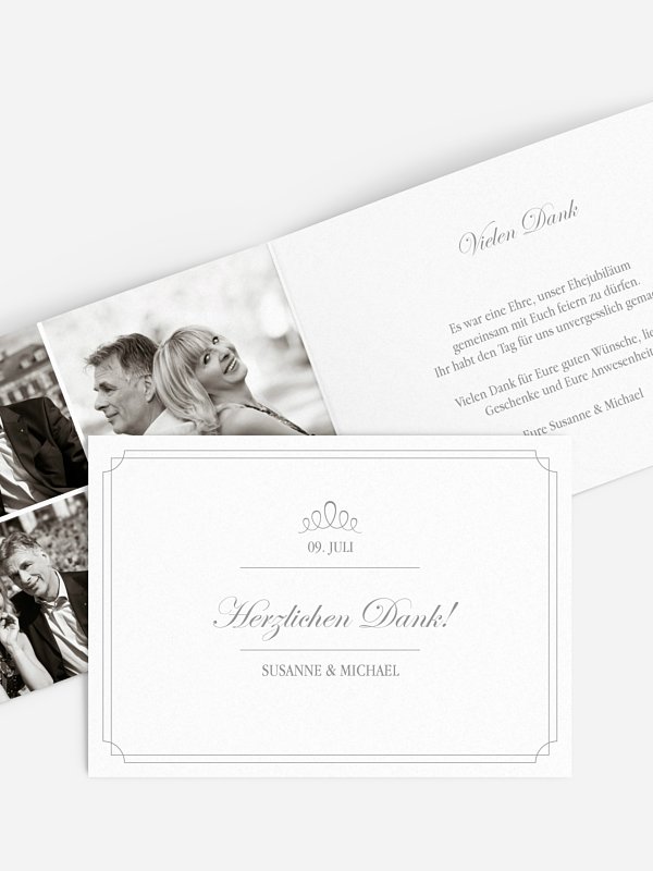 Danksagung zur Silberhochzeit Noblesse