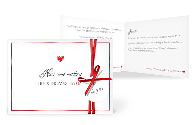 Faire-part mariage Par amour