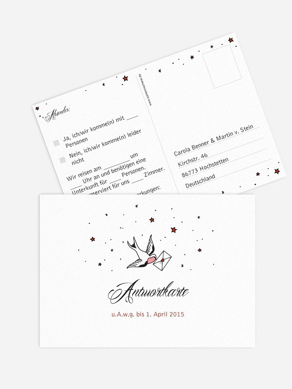 Antwortkarte Hochzeit True Love