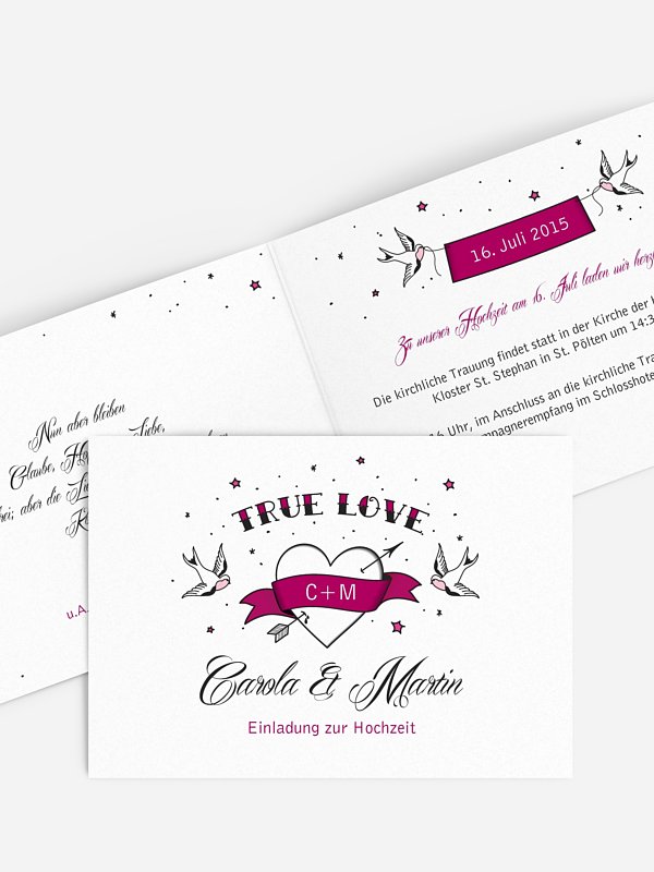 Hochzeitseinladung True Love