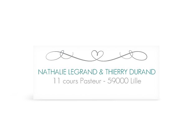 Étiquette expéditeur mariage En plein coeur