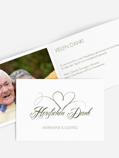 Danksagung zur Goldenen Hochzeit Herzschlag