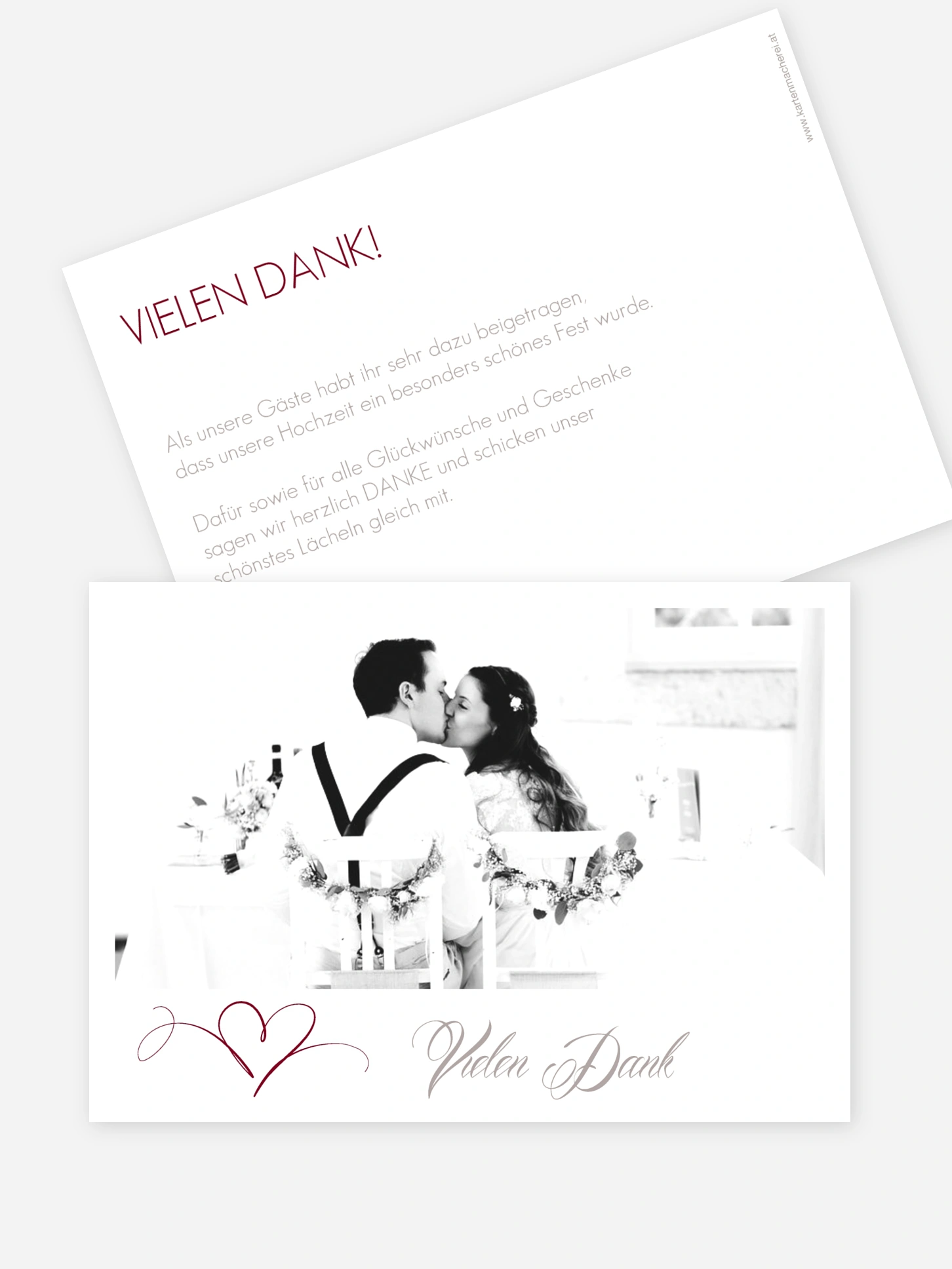 Dankeskarte Hochzeit Herzschlag