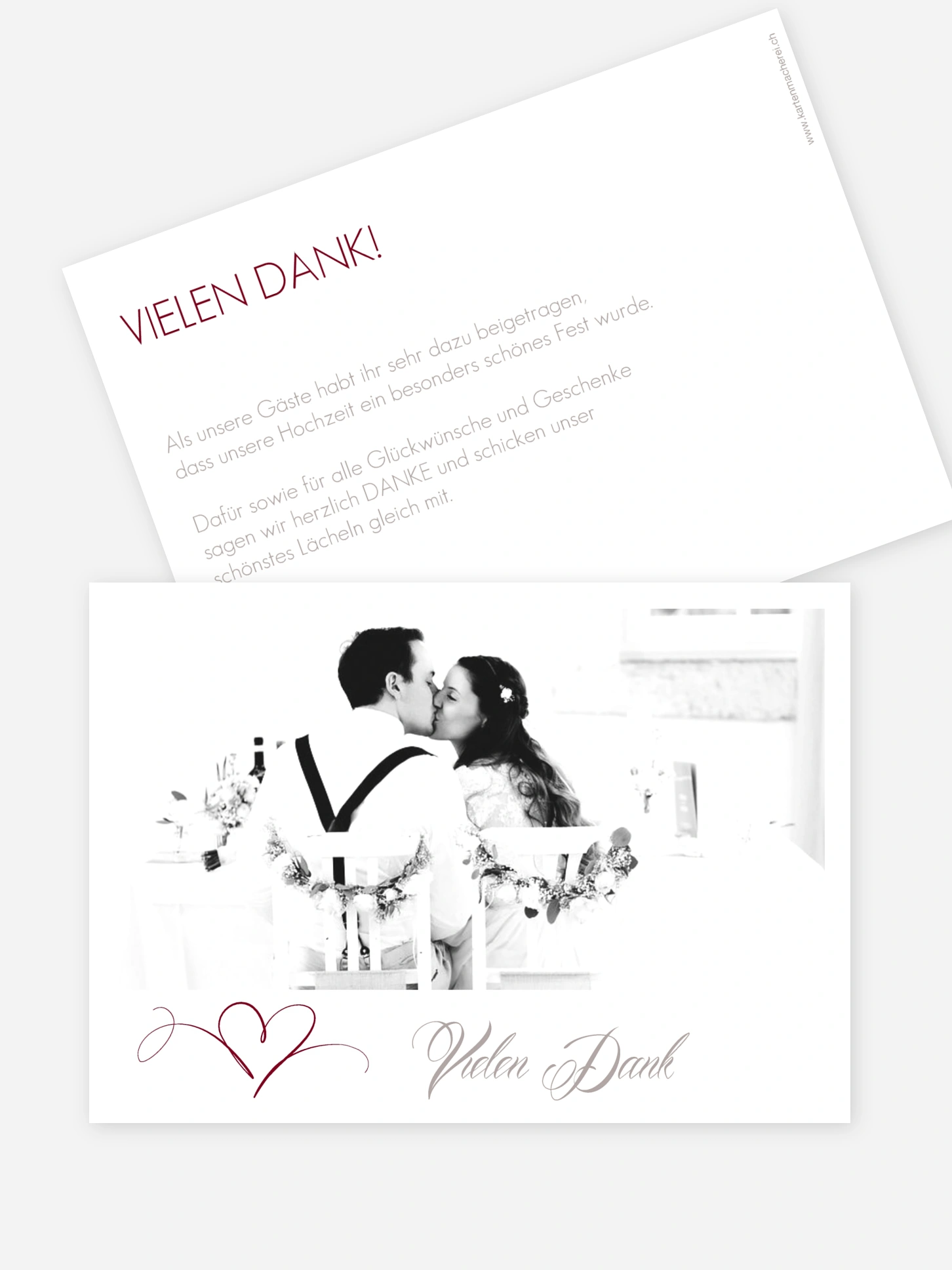 Dankeskarte Hochzeit Herzschlag