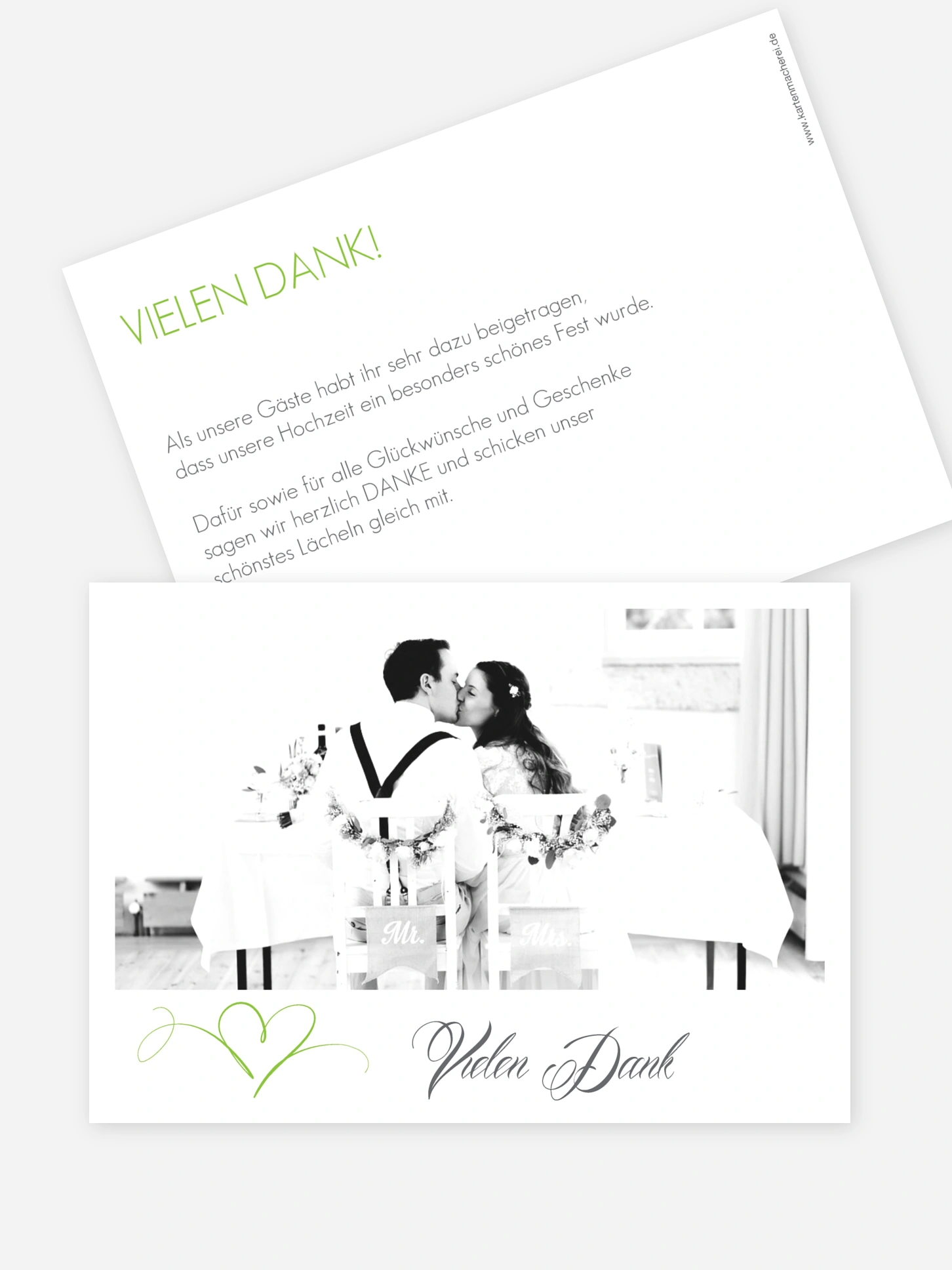Dankeskarte Hochzeit Herzschlag