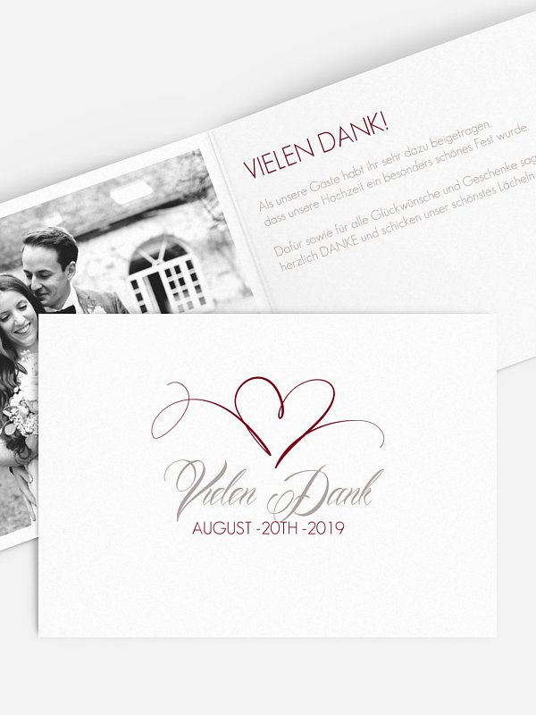 Dankeskarte Hochzeit Herzschlag