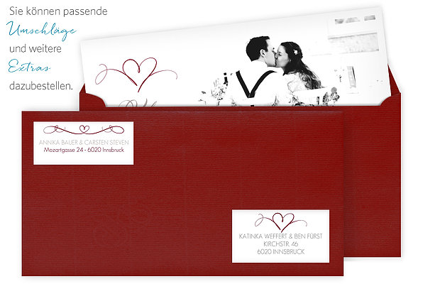 Dankeskarte Hochzeit Herzschlag