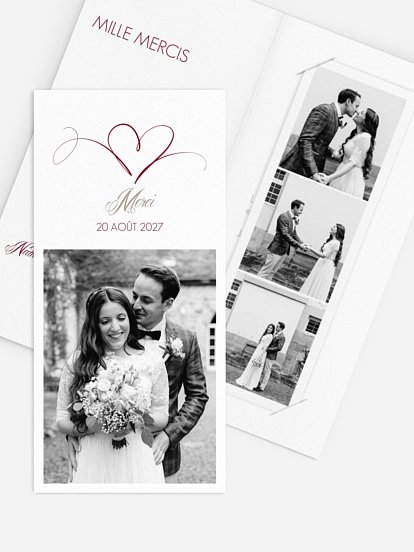 Carte de remerciements En plein coeur
